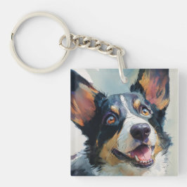 Cardigan corgi aquarel sleutelhanger