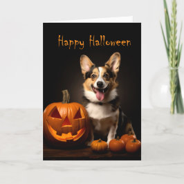 Cardigan Corgi Halloween Kaart