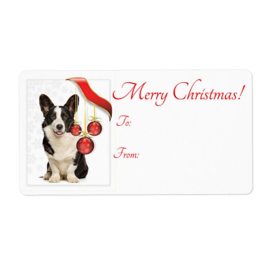 Cardigan Corgi kerstcadeaulabels Etiket (Voorkant)