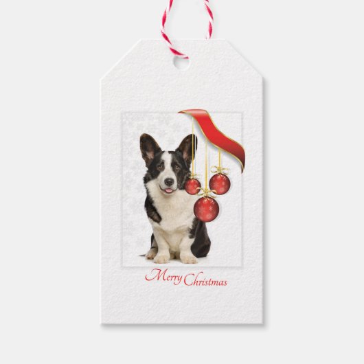 Cardigan Corgi Kerstmis Cadeaulabel (Voorkant)
