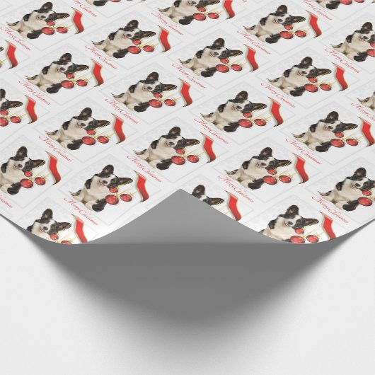 Cardigan Corgi Kerstmis Cadeaupapier (Hoek)