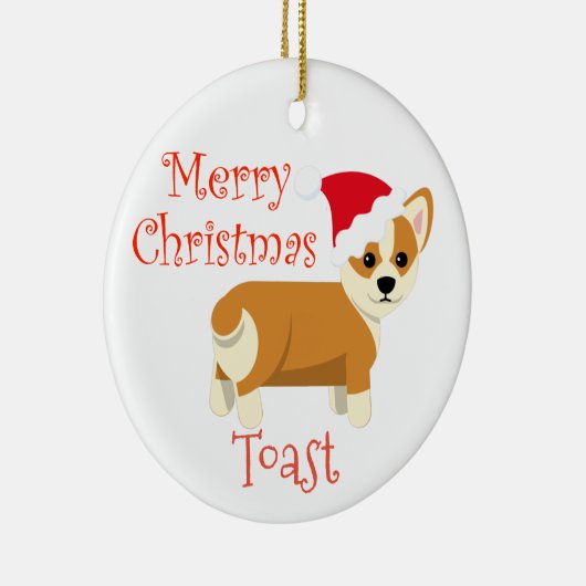Cardigan Corgi Kerstmis Persoonlijke naam Keramisch Ornament (Rechts)