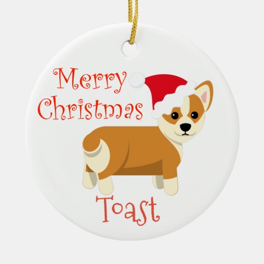 Cardigan Corgi Kerstmis Persoonlijke naam Keramisch Ornament (Voorkant)