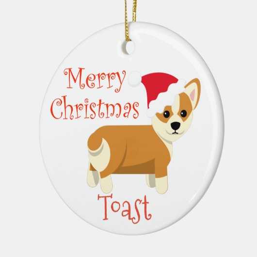 Cardigan Corgi Kerstmis Persoonlijke naam Keramisch Ornament (Links)