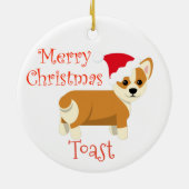 Cardigan Corgi Kerstmis Persoonlijke naam Keramisch Ornament (Achterkant)