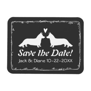 Cardigan Corgis Bruiloft Save the Date Magneet