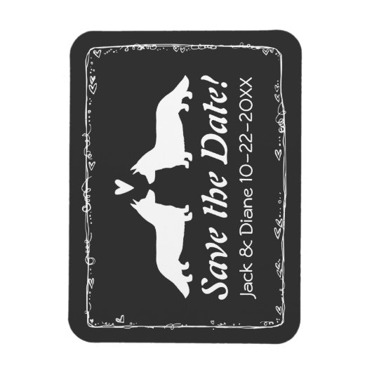 Cardigan Corgis Bruiloft Save the Date Magneet (Verticaal)