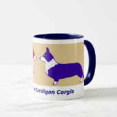 Cardigan Corgis rood en blauw Mok (Voorkant rechts)