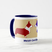 Cardigan Corgis rood en blauw Mok (Voorkant links)