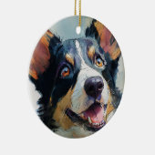 Cardigan Welsh corgi aquarel Keramisch Ornament (Rechts)