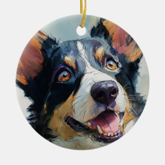 Cardigan Welsh corgi aquarel Keramisch Ornament (Voorkant)