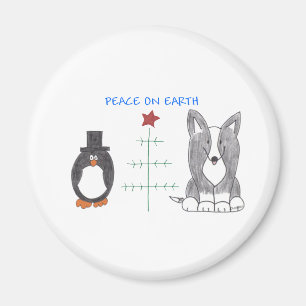 Cardigan Welsh Corgi Black Peace on Earth Magneet