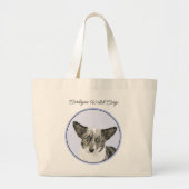 Cardigan Welsh Corgi Blue Merle Schilderij Dog Art Grote Tote Bag (Voorkant)