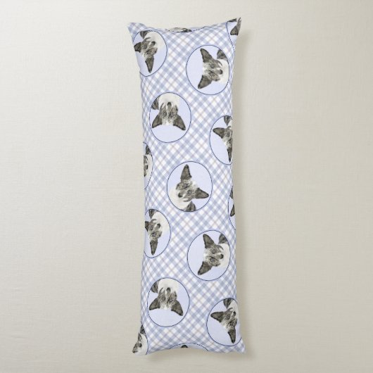 Cardigan Welsh Corgi Blue Merle Schilderij Dog Art Lichaamskussen (Achterkant (Verticaal))