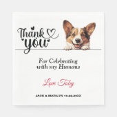 Cardigan Welsh Corgi bruiloft receptie Servet (Voorkant)