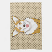 Cardigan Welsh Corgi Cartoon Theedoek (Verticaal)