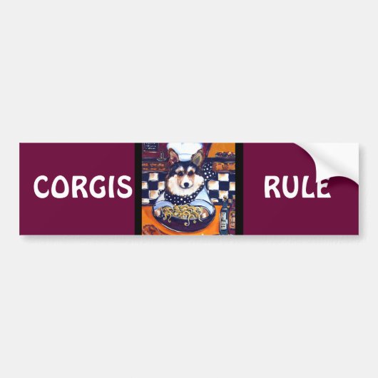 Cardigan Welsh Corgi Chef Bumpersticker (Voorkant)