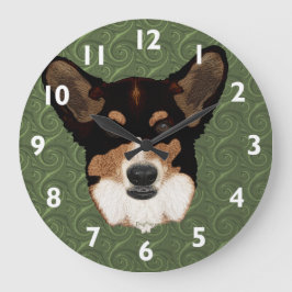 Cardigan Welsh Corgi Clock Grote Klok