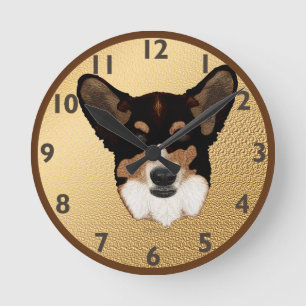 Cardigan Welsh Corgi Clock Ronde Klok