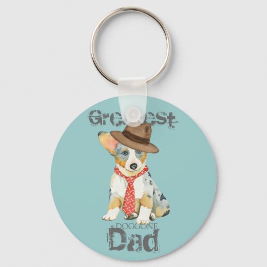 Cardigan Welsh Corgi Dad Sleutelhanger (Voorkant)