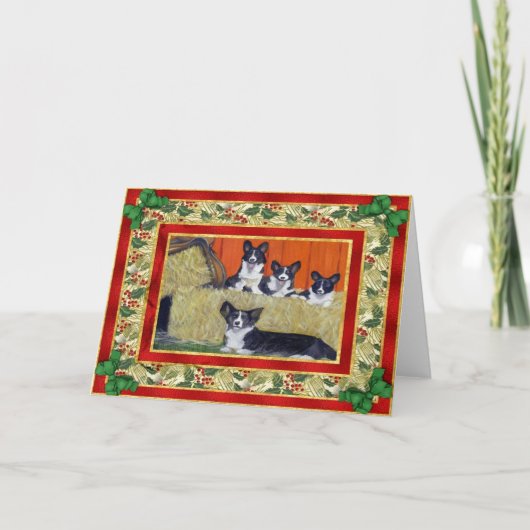 Cardigan Welsh Corgi Dog Blank Christmas Card Feestdagen Kaart (Voorkant)