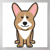 Cardigan Welsh Corgi Dog Cartoon Poster (Voorkant)