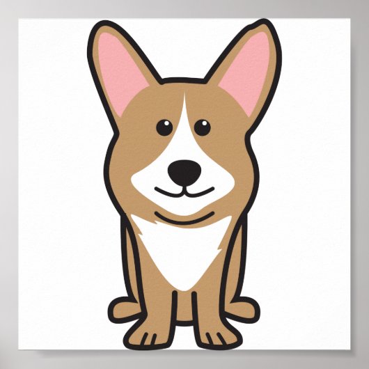 Cardigan Welsh Corgi Dog Cartoon Poster (Voorkant)