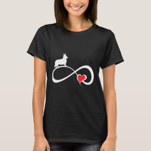 Cardigan Welsh Corgi Dog mam Eternity Heart Valent T-shirt