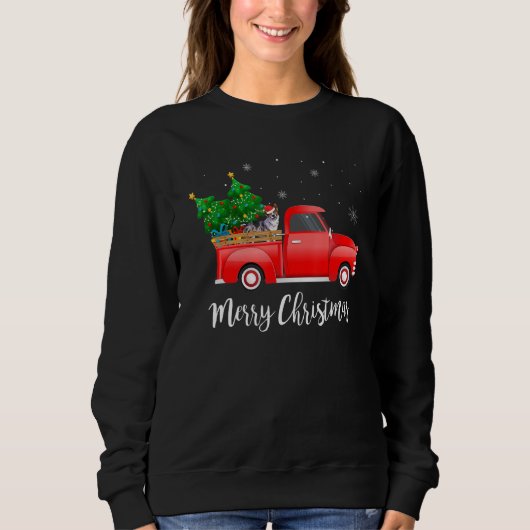 Cardigan Welsh Corgi Dog Riding Red Truck Christma Trui (Voorkant)