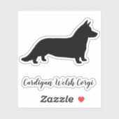 Cardigan Welsh Corgi Dog Silhouet Vinyl Sticker (Vel)