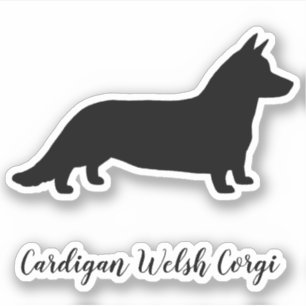 Cardigan Welsh Corgi Dog Silhouet Vinyl Sticker