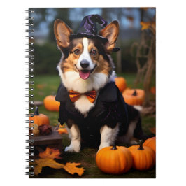 Cardigan Welsh Corgi Dog tijdens Halloween Notitieboek