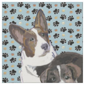 Cardigan Welsh Corgi fabric Stof (Close Up)