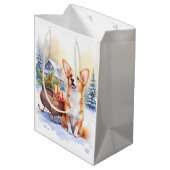 Cardigan Welsh Corgi Festive Sleigh Christmas Art Medium Cadeauzakje (Achterkant Gekanteld)