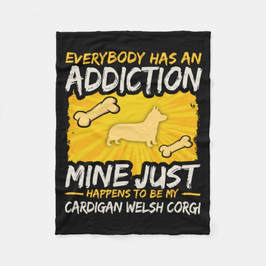 Cardigan Welsh Corgi Funny Dog Addiction  Fleece Deken (Voorkant)