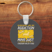 Cardigan Welsh Corgi Funny Dog Addiction Sleutelhanger (Voorkant)