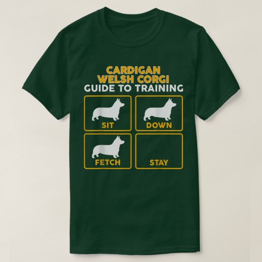 Cardigan Welsh Corgi Funny Guide to Training T-shirt (Design voorkant)