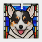 Cardigan Welsh Corgi "Glas in lood" Glas Ornament (Achterkant)
