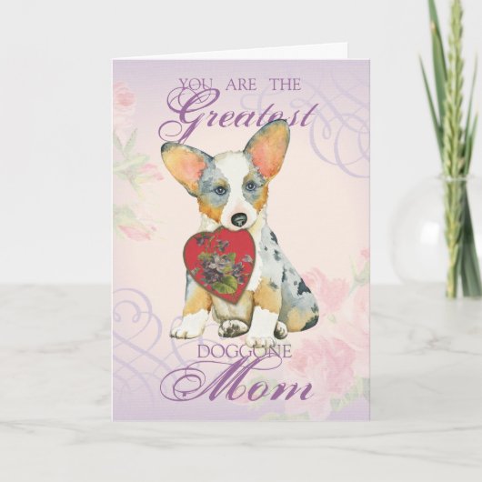 Cardigan Welsh Corgi Heart mama Kaart (Voorkant)