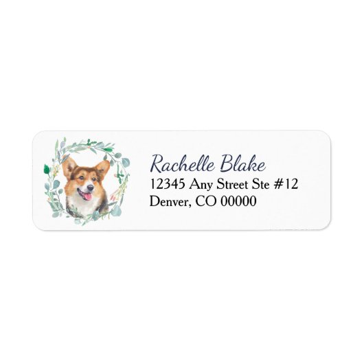 Cardigan Welsh Corgi Hond Retouradres Etiket (Voorkant)