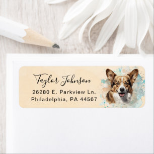 Cardigan Welsh Corgi-hond Retouradreslabel Etiket