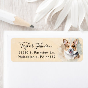 Cardigan Welsh Corgi-hond Retouradreslabel Etiket