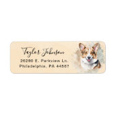 Cardigan Welsh Corgi-hond Retouradreslabel Etiket (Voorkant)