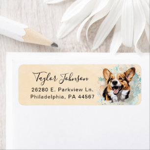 Cardigan Welsh Corgi-hond Retouradreslabel Etiket