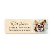 Cardigan Welsh Corgi-hond Retouradreslabel Etiket (Voorkant)
