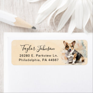 Cardigan Welsh Corgi-hond Retouradreslabel Etiket