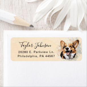 Cardigan Welsh Corgi-hond Retouradreslabel Etiket