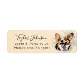 Cardigan Welsh Corgi-hond Retouradreslabel Etiket (Voorkant)