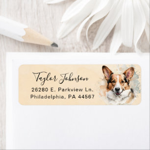 Cardigan Welsh Corgi-hond Retouradreslabel Etiket