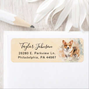 Cardigan Welsh Corgi-hond Retouradreslabel Etiket